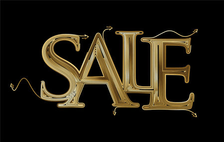 Gold Sale Text Made Modern Trendy Design Template . Vector designのイラスト素材
