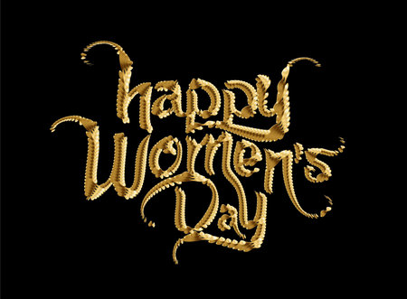 8 march Happy Women's Day Stylish Typography Text. Vector Illustrationのイラスト素材