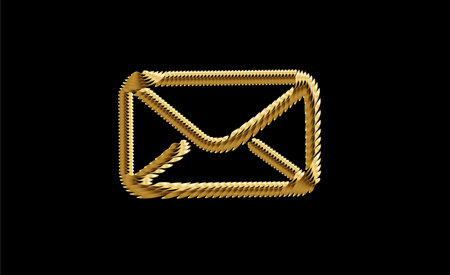 Gold Email icon web design element design.