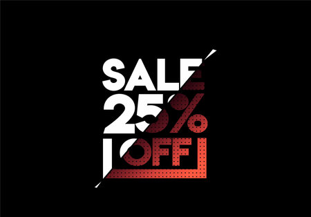 25% OFF Sale Discount Banner. Discount offer price tag.  Vector Modern Sticker Illustration.のイラスト素材