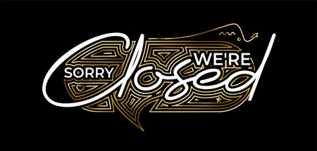 We are Open/Close Calligraphic gold Text Vector illustration Design.のイラスト素材