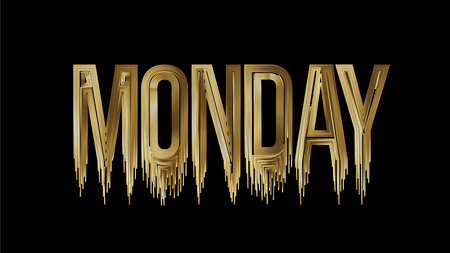 Monday Gold Text shopping poster vector illustration Design.のイラスト素材