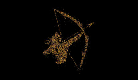 Lord Rama with arrow killing Ravana in Navratri festival of India poster with hindi text Dussehraのイラスト素材