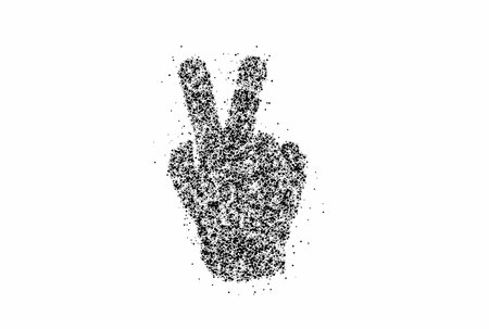 Victory Hand Particle Design Vector icon.のイラスト素材
