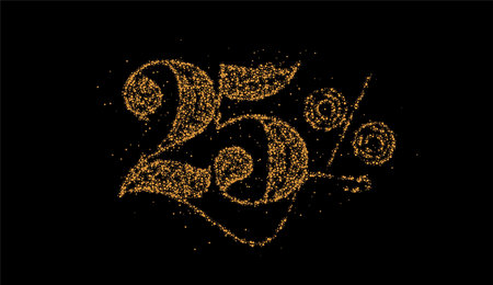 25% OFF Particle Sale Discount Banner. Discount offer price tag. Vector Illustration.のイラスト素材