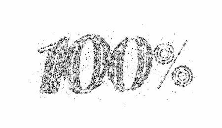 100% OFF Particle Sale Discount Banner. Discount offer price tag. Vector Modern Sticker Illustration.のイラスト素材