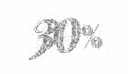 30% OFF Particle Sale Discount Banner. Discount offer price tag. Vector Modern Sticker Illustration.のイラスト素材