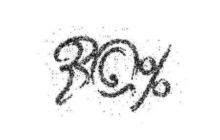 30% OFF Particle Sale Discount Banner. Discount offer price tag. Vector Modern Sticker Illustration.のイラスト素材