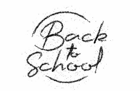 Back To School Calligraphic Modern Particle Font Style Text Vector illustration Design.のイラスト素材