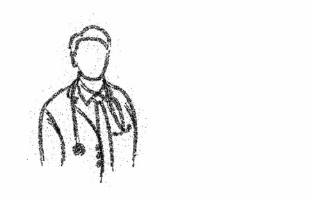 Doctor - Medical Icon, Continue Particle Design Vector Background.のイラスト素材