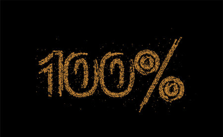 100% OFF Particle Sale Discount Banner. Discount offer price tag. Vector Modern Sticker Illustration.のイラスト素材