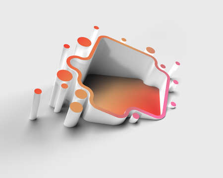 Abstract 3d rendering of geometric background. 3D concept illustration.の写真素材