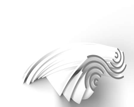 3D rendering abstract background with waves. Creative Architectural Concept.の写真素材
