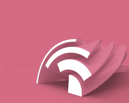 3D Internet web communication concept: 3D  RSS symbol, icon or button design.の写真素材