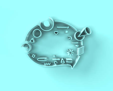 3d rendering of business icons background concept.の写真素材