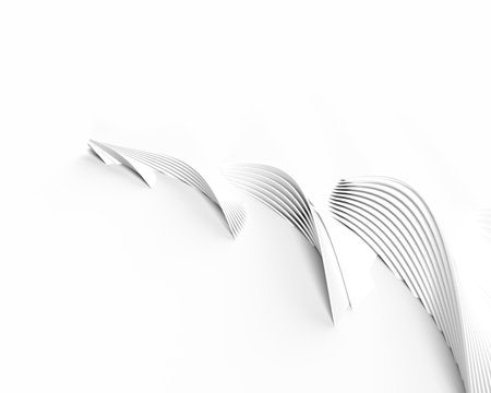 3D rendering abstract background with waves. Creative Architectural Concept.