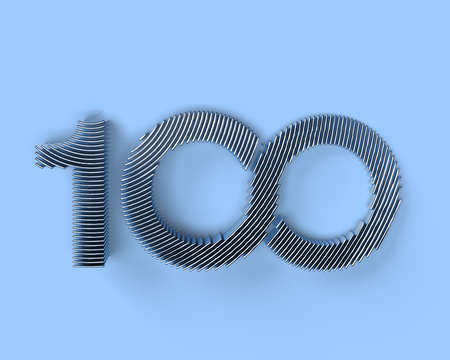 3D Render of a 100 one hundred number Illustration Design.の写真素材