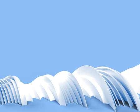 3D Render Wave band surface Abstract background. Digital 3d illustration Design.