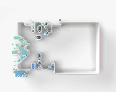 3D Render Frame surface Abstract background. Digital 3d illustration Design.の写真素材