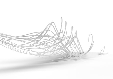 3D rendering abstract background with waves. Creative Architectural Concept.の写真素材