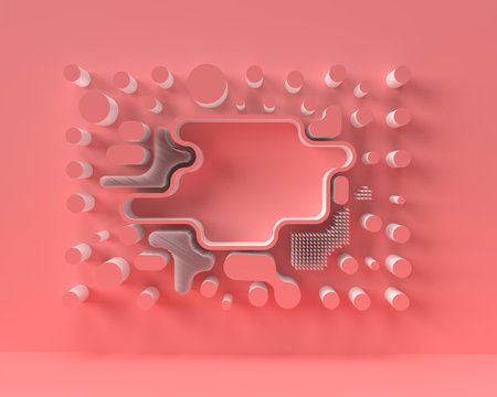 Abstract 3d rendering of geometric halftone background. 3D concept illustration.の写真素材