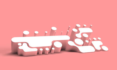 Abstract 3d rendering of geometric halftone background. 3D concept illustration.の写真素材