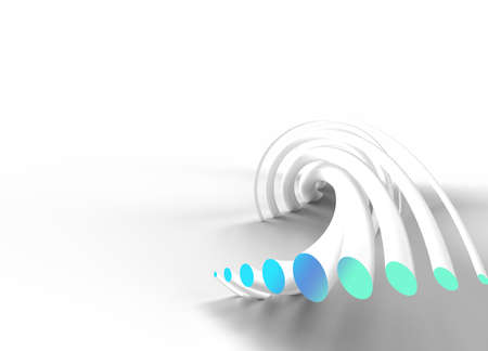 3D rendering abstract background with waves. Creative Architectural Concept.の写真素材