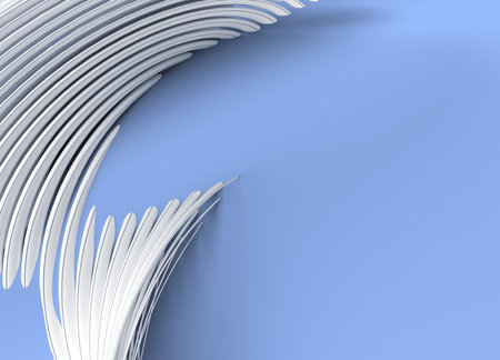 3D rendering abstract background with waves. Creative Architectural Concept.の写真素材