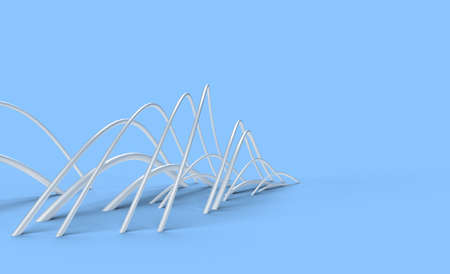 3D rendering abstract background with waves. Creative Architectural Concept.の写真素材