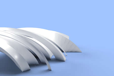 3D rendering abstract background with waves. Creative Architectural Concept.の写真素材