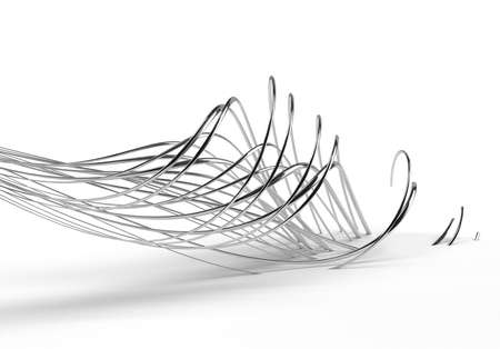 3D rendering abstract background with waves. Creative Architectural Concept.の写真素材