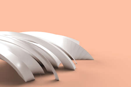 3D rendering abstract background with waves. Creative Architectural Concept.の写真素材