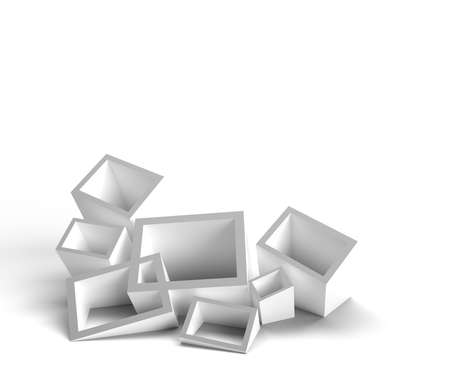Abstract 3D Geometrical Squares Background. 3D concept illustration.の写真素材