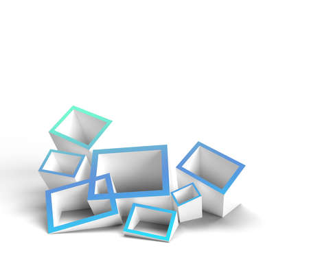 Abstract 3D Geometrical Squares Background. 3D concept illustration.の写真素材