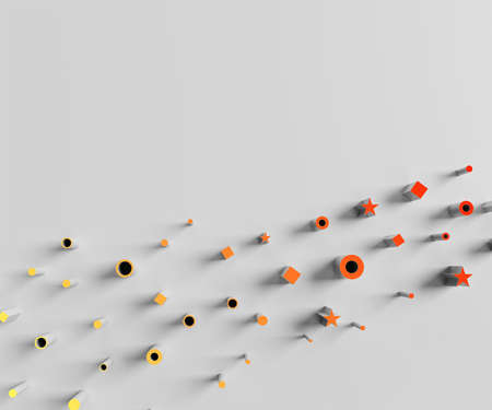 Abstract 3d rendering of geometric halftone background. 3D concept illustration.の写真素材