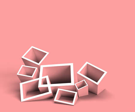 Abstract 3D Geometrical Squares Background. 3D concept illustration.の写真素材
