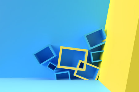 Abstract 3D Geometrical Squares Background. 3D concept illustration.の写真素材