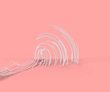 3D rendering abstract background with waves. Creative Architectural Concept.