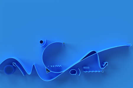 3D rendering abstract background with waves. Creative Architectural Concept.の写真素材