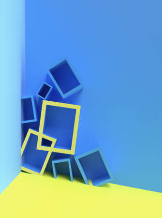 Abstract 3D Geometrical Squares Background. 3D concept illustration.の写真素材