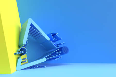 3D Render Abstract Triangle Background. 3D Flyer/Poster illustration Design.の写真素材