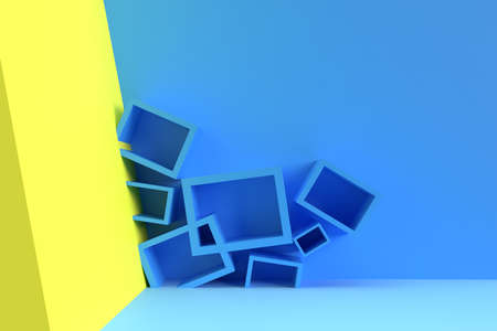 Abstract 3D Geometrical Squares Background. 3D concept illustration.の写真素材