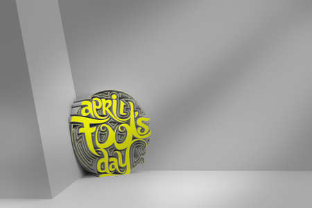 3D Render April fools day Text. 3D illustration Graphic Design.の写真素材