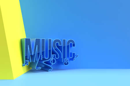 3D Render Music Calligraphic Flyer/Poster illustration Design.の写真素材