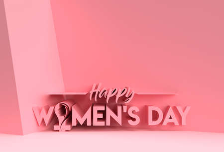 8 March Happy Women's Day 3D Render Flyer Poster Illustration Design.の写真素材