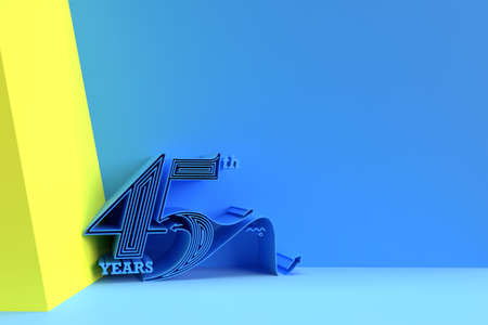 3D Render 45th Years Anniversary Celebration illustration Design.の写真素材