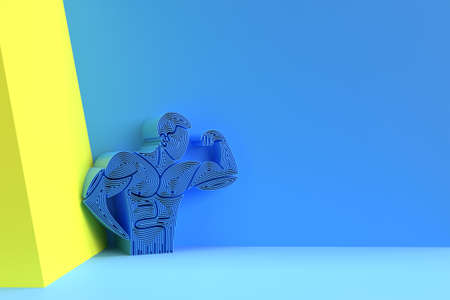 3D Bodybuilding Sport and Activity 3D Render Art Drawing Illustration.の写真素材