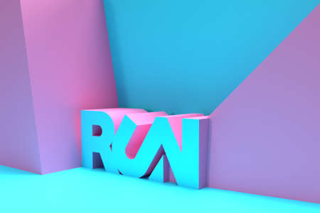 3D Render Run Calligraphic with Space of Your Text 3D illustration Design.の写真素材