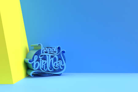 3D Happy Birthday Text Made of Handwriting Flyer/Poster Design element.の写真素材