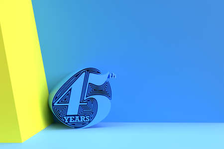 3D Render 45th Years Anniversary Celebration illustration Design.の写真素材